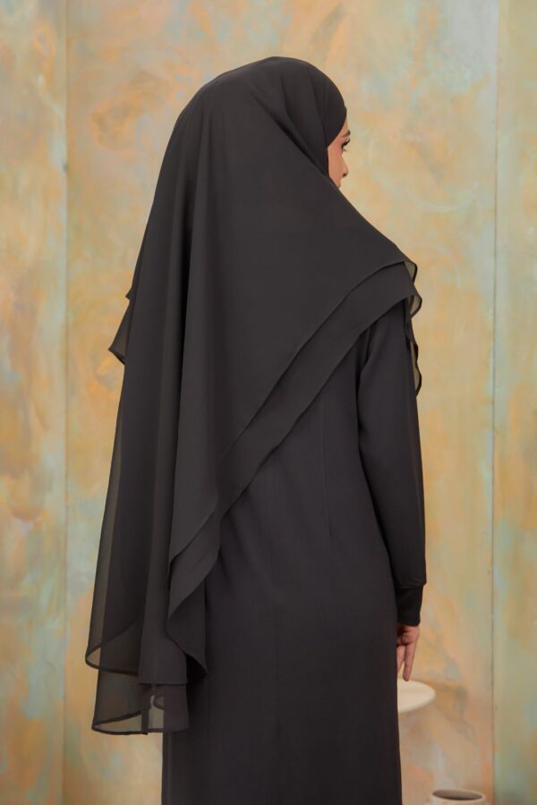 Khimar 2 Layer Arabic Chiffon - Black (4)