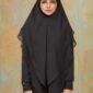 Khimar 2 Layer Arabic Chiffon - Black