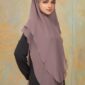 Khimar 2 Layer Arabic Chiffon - Dusty Purple (2)
