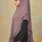 Khimar 2 Layer Arabic Chiffon - Dusty Purple (3)