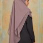 Khimar 2 Layer Arabic Chiffon - Dusty Purple (4)