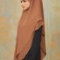 Khimar 2 Layer Arabic Chiffon - Rich Brown (3)