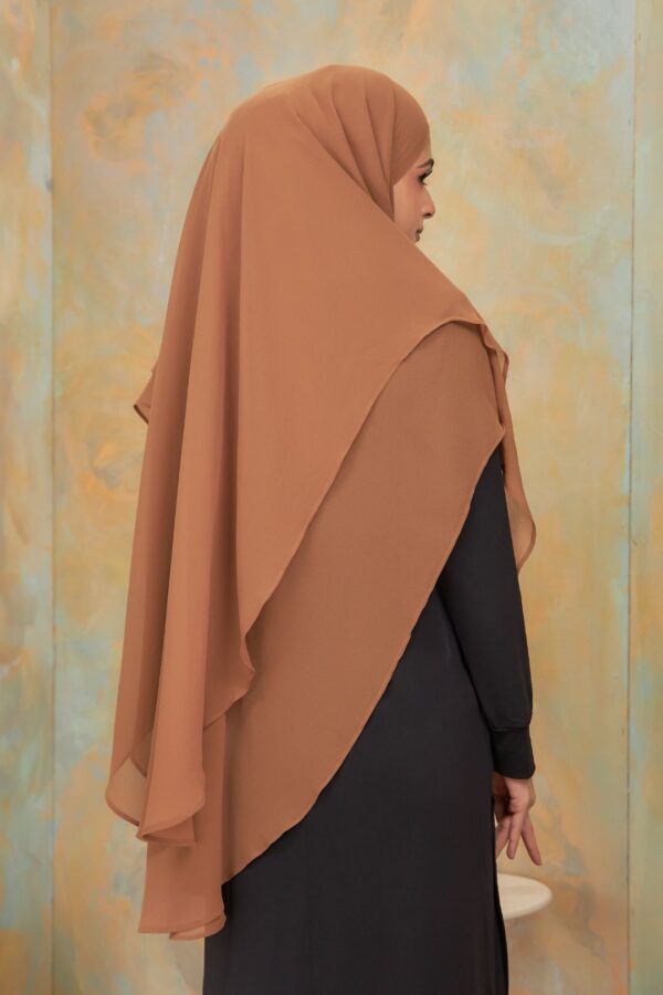 Khimar 2 Layer Arabic Chiffon - Rich Brown (4)