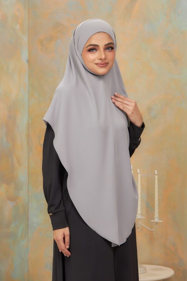 Khimar Arabic - Ash Blue (2)