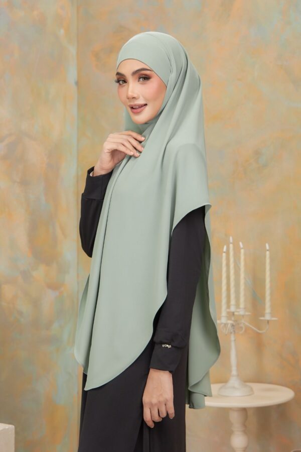 Khimar Arabic - Sage Green (3)